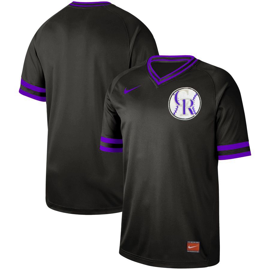 Men Colorado Rockies Blank Black Nike Cooperstown Collection Legend V-Neck MLB Jersey